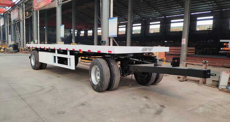 30 Tonne 20ft Container Flat Deck Full Drawbar Trailer for Sale