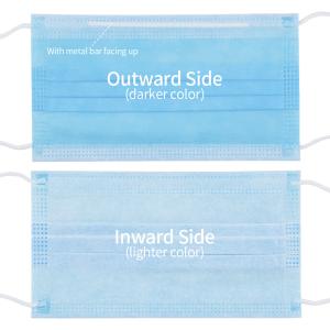 China Colored Disposable Safety Mask , 3 Ply Disposable Face Mask High Density Filter Layer wholesale