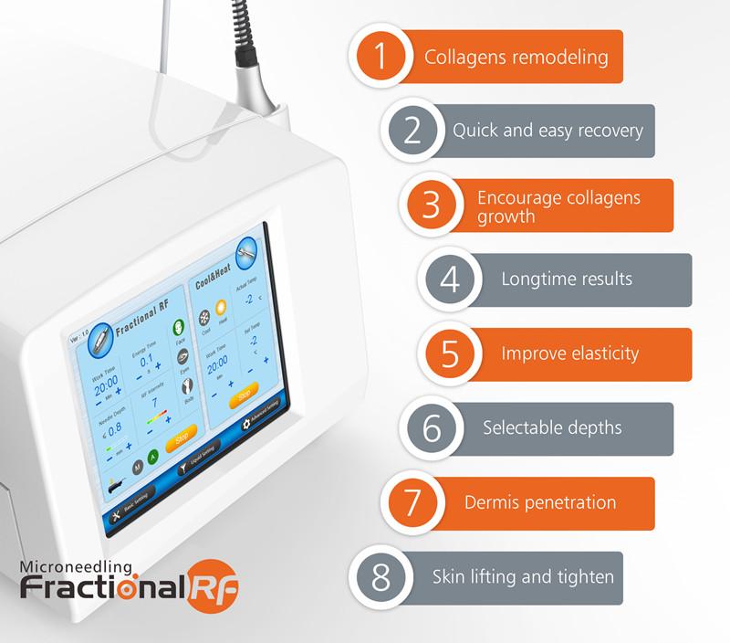 Skin Tightening AC110V 180W Microneedling Fractional RF