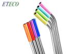 Buffer Polish Long Reusable Pink Stainless Steel Straws Not Easily Flimsy