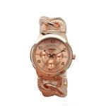 Rose Gold Alloy Wrist Watch 3 Atm Quartz Movement For Ladies