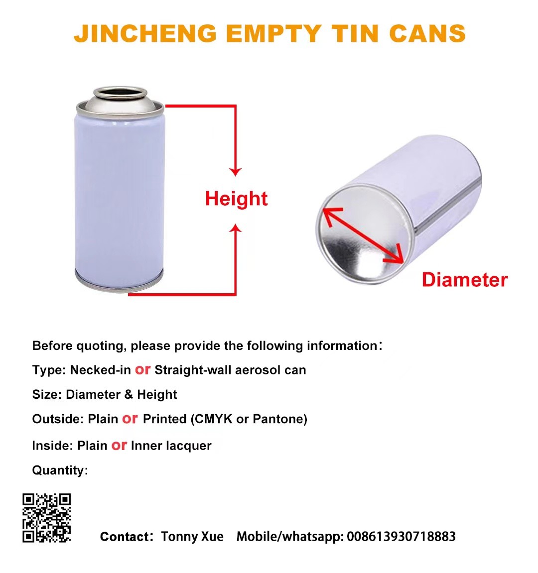 Empty Straight Wall Camping Butane Gas Canister Metal Tin 65mm Diameter