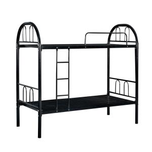 China OEM Metal Frame Twin Bunk Beds , Metal Double Decker Bed With Ladder Black wholesale