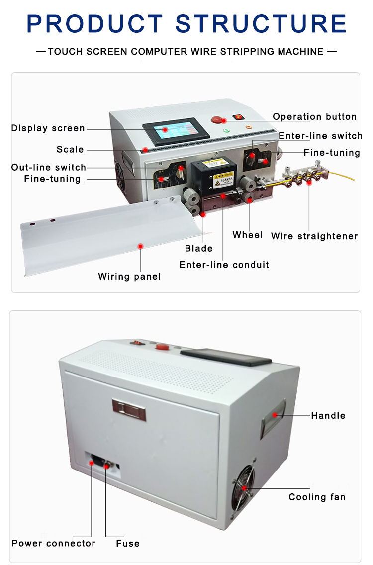 Electric Wire Cable Cutting Stripping Peeling Machine YH-900-04 with 400*300*330 Size