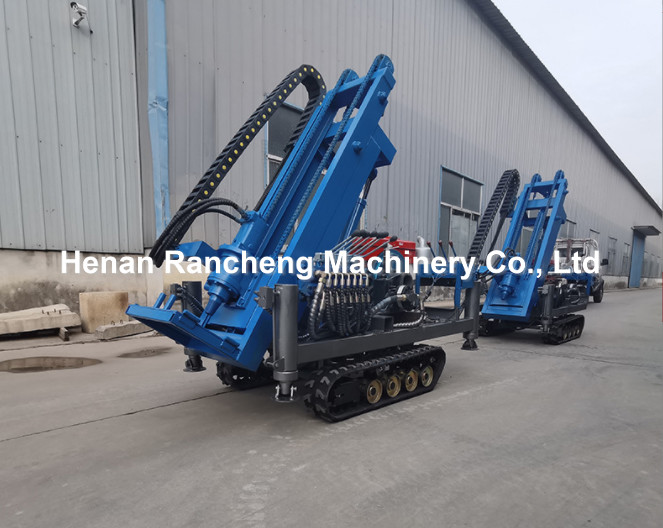 Rubber Crawler Mounted Solar Pile Driver 25HP Diesel Engine 30m Piling Depth