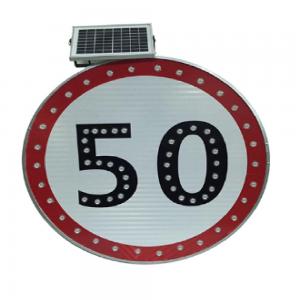 China Rectangular 11.1V 2.2AH 50 Mph Speed Limit Sign , Aluminium Road Signs on sale