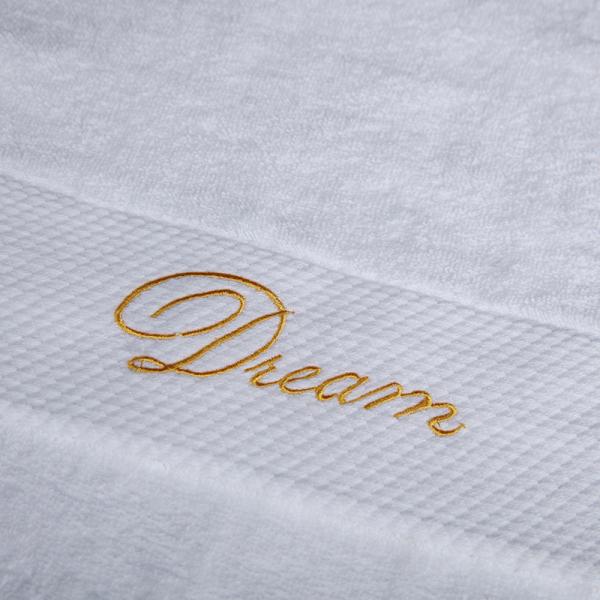 Hotel and Household Pure Cotton Towels with Custom Logo in White Color Scheme