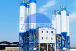 Conveying Belt Twin Shaft Mixer HZS120 Concrete Batching Plant High Speed Stable