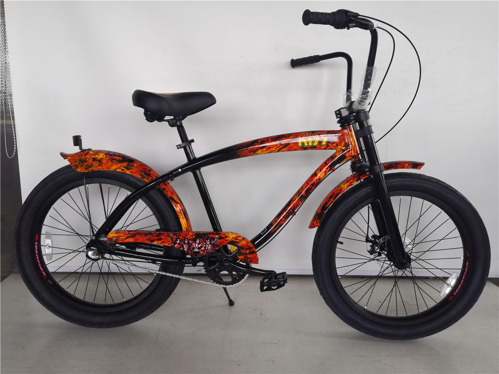 26 inch White Wall Custom Men's Beach Cruiser Bike with Logo and Plastic Pedal 15KG