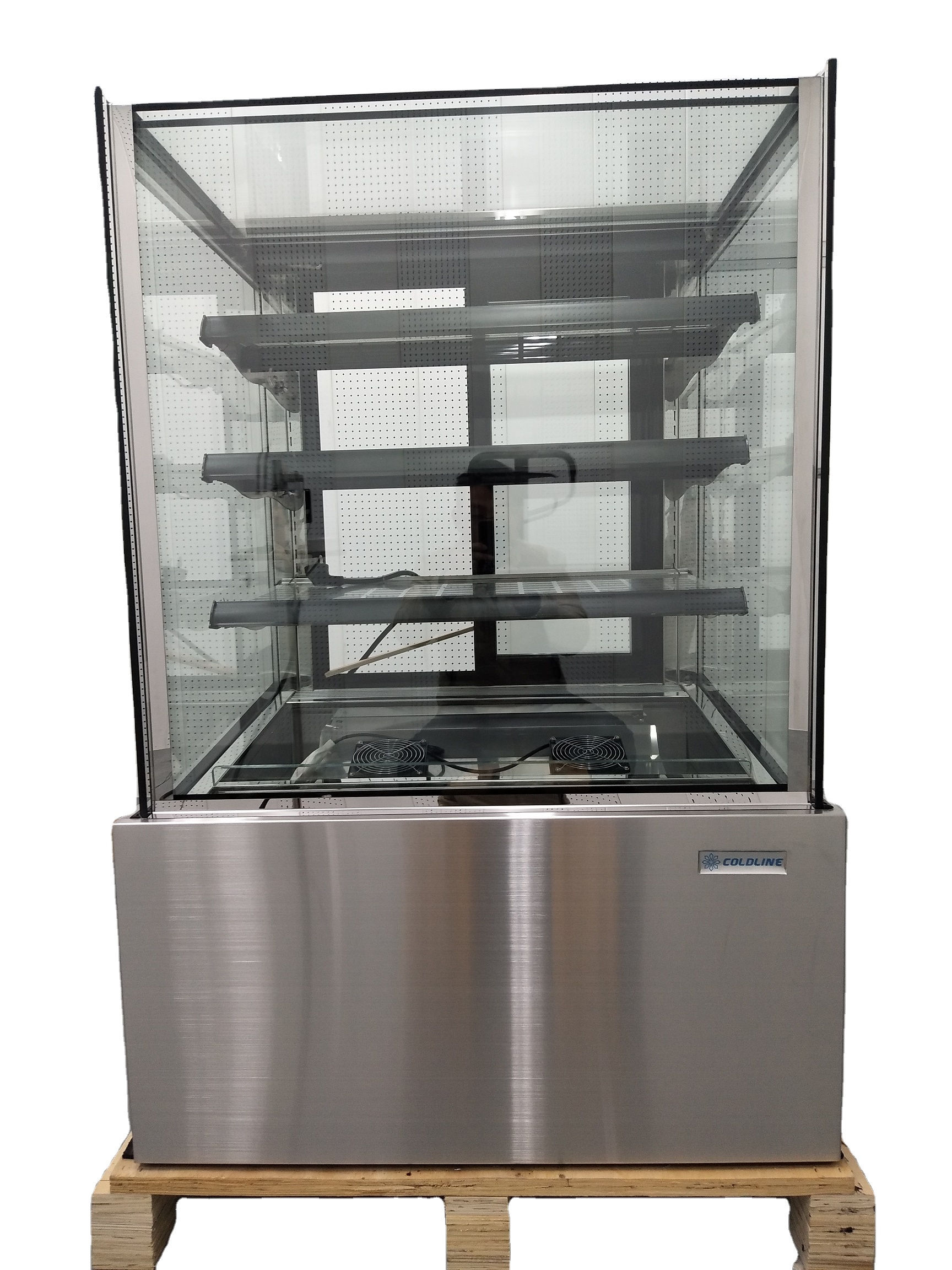 220V Glass Cake Display Cabinet refrigerated bakery case For Pastry 22.7 CU.FT