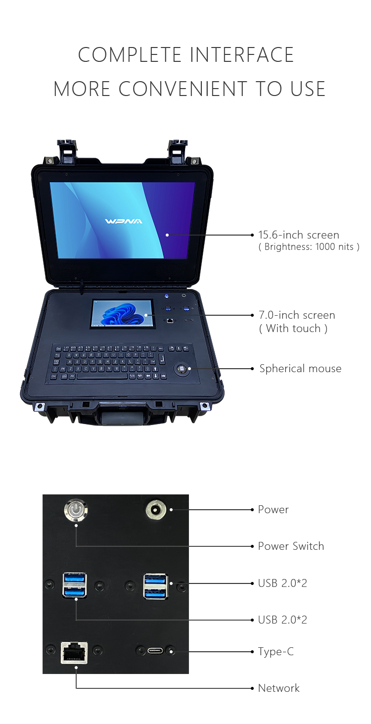 Top Performance Waterproof I7 8th Generation 256GB SSD Rugged Toughbook Industrial Laptop With Pluggable Battery