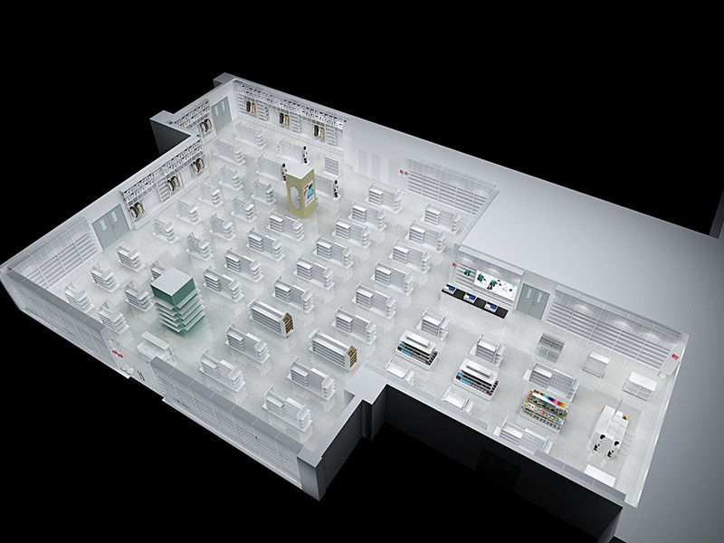 Miniso Style Retail Store Display Shelves L2500×W660×H1500mm Dimension