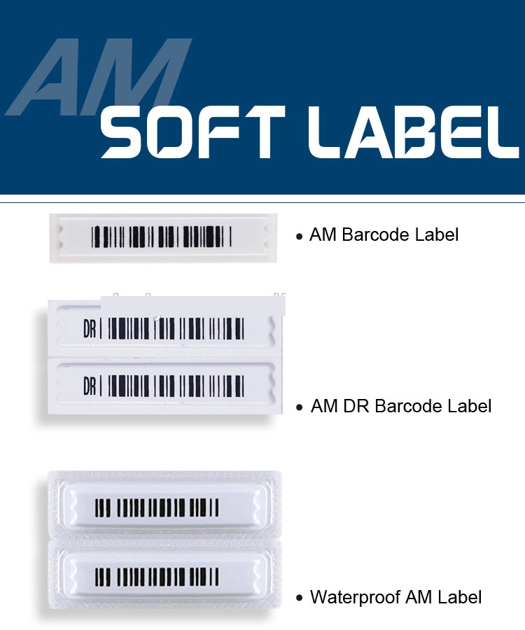 58KHz eas am security label, soft tag labels for bottles DR Barcode Electronic Soft Label