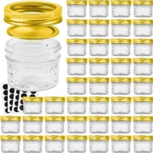 China Wide Mouth Mini Caviar Glass Preserve Jars For Jam 100ml 40 Sets wholesale