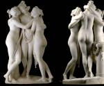 Art Stone carving three grace lady marble statues for museum,stone carving