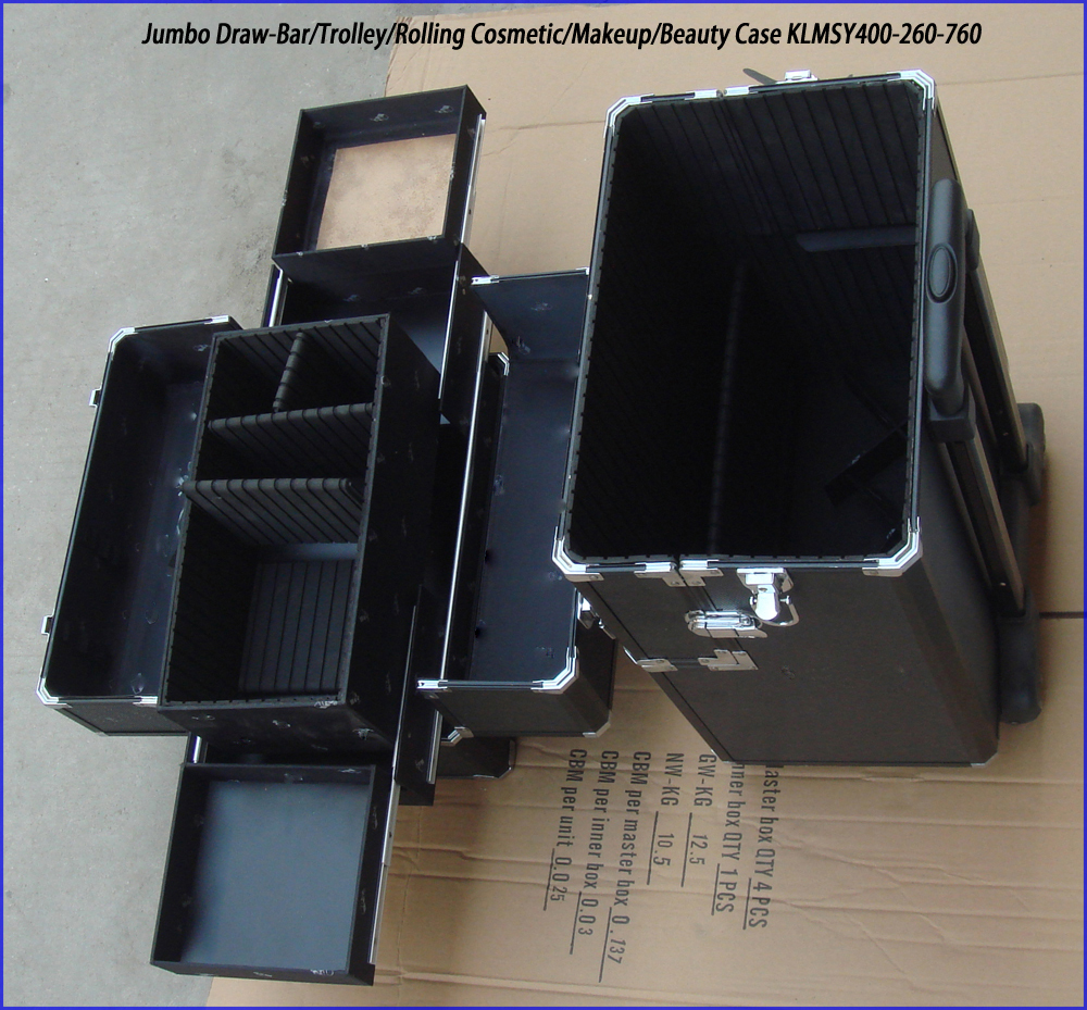 3-Tier Trolley Train Makeup Case with Detachable Drawers KLMSY400-260-760