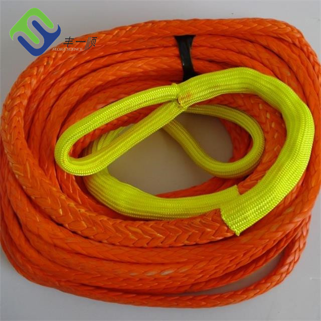 UHMWPE Fiber Mooring Rope 12 Strand 22mmx200m for marine towing