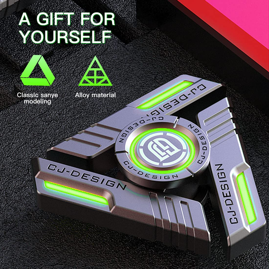 Luminous Light Metal Fidget Spinner Ideal for Kids to Release Pressure