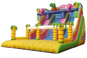 China 0.9mm PVC Material Large Inflatable Slide Jungle Theme For Adults / Children wholesale