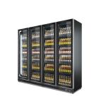 4 Glass Doors Beer Bottle Juice Cold Drink Vertical Display Beverage Showcase