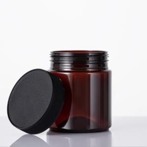 China 4 Oz Amber PET Plastic Jars BPA Free With Pressure Sensitive Gasket wholesale