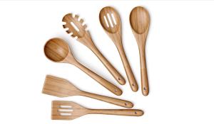 China 6pcs Wooden Kitchen Utensil Set splinterfree Dentfree Non Phthalate wholesale