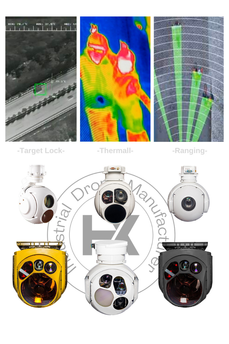 Emergency Rescue VTOL Fixed Wing Drones 3.5Hours 3000m Thermal Pod Tracking Camera HXCETUS-240