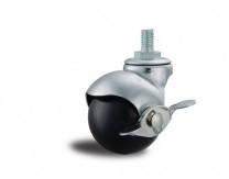 China 2&quot; threaded stem ball caster brake, black rubber caster brake, 2&quot; ball caster, furniture castors wholesale