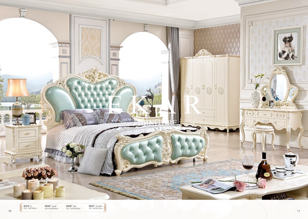 white leather wood frame headboard bedroom bed