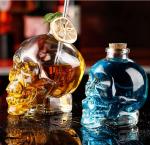 Healthy Lead-free Glass Skull Shape Bottle for Whisky Vodka Spirits 500ml 750ml