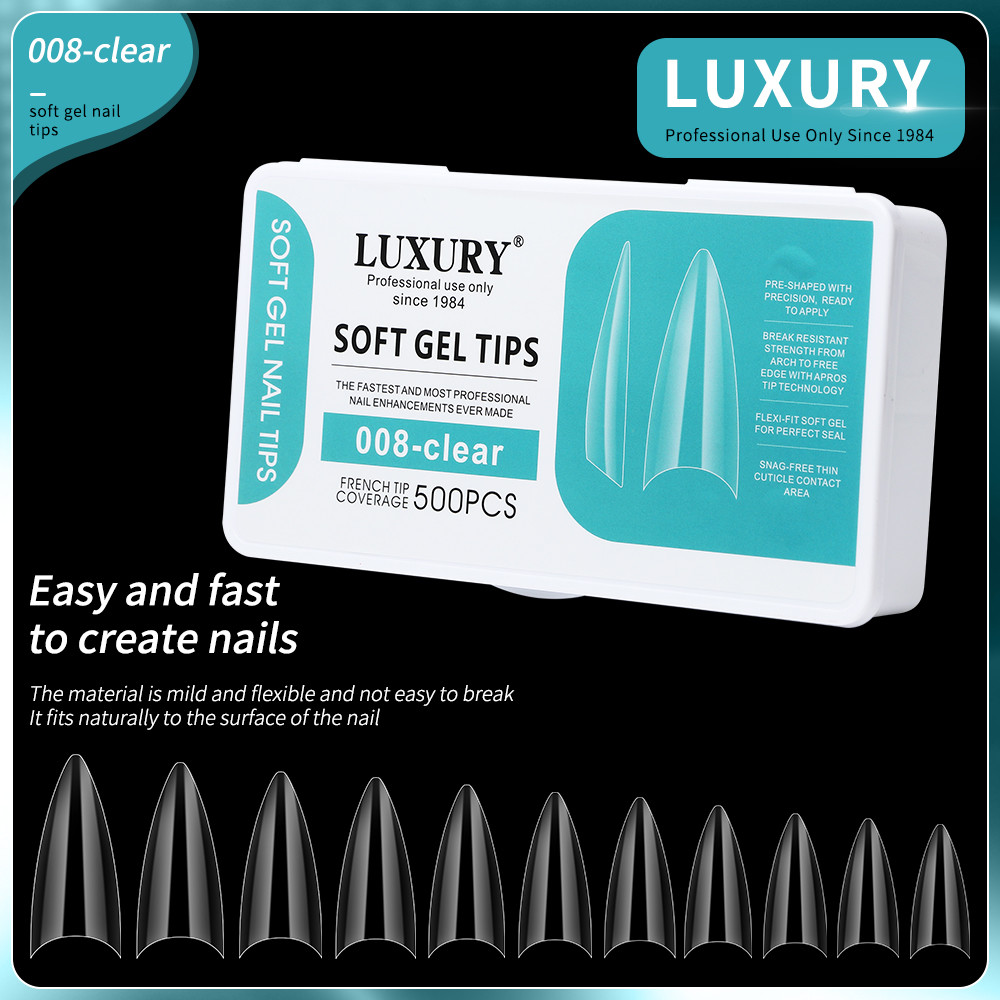 Medium Square Fake Nails French Style False Nails Natural Color Half Cover Fake Nails 11Sizes For Women