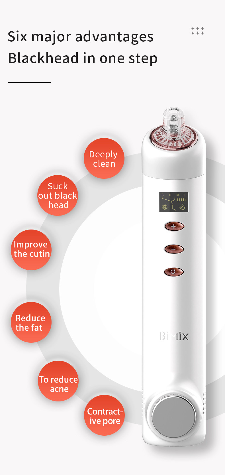 Heat Cold Compress 1200mah Electronic Vacuum Blackhead Remover
