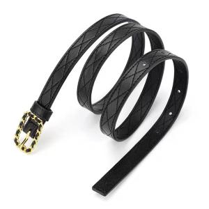 BRACHI Stitching Women's Fashion Leather Belts Hollow Chain Buckle