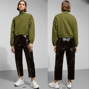 China New Fashion Fall Clothing Turtle Neck Zipper Sweatshirt Women wholesale