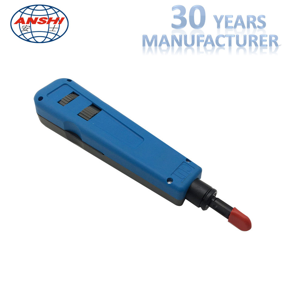 ANSHI Impact And Punch Down Tool For 110 Wiring Block Rack Mount Blue Color