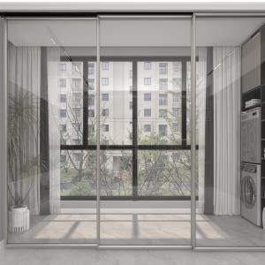 China Slim Triple Anodizing Aluminium Internal Sliding Doors Glass Slider wholesale