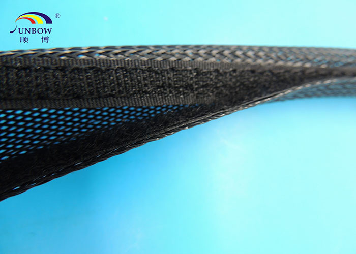 Fire Retardant Velcro Braided Expandable Sleeving Anti-aging Black
