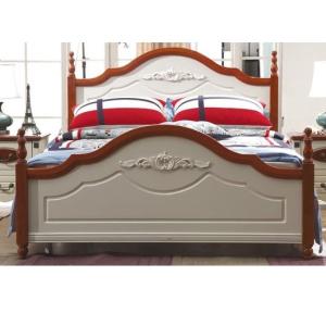 China Mediterranean style European bedroom furniture wooden Double Bed wholesale