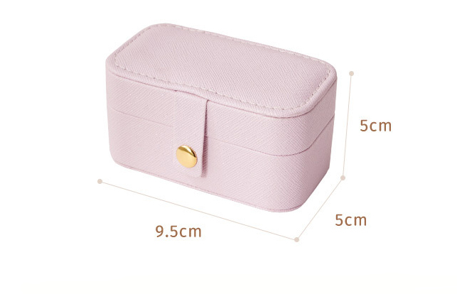 PU Leather Jewelry Storage Box Organizer For Rings Earrings And Lipstick In Place