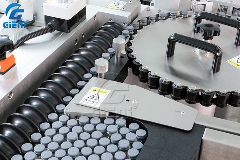 600kgs 4.1Kw Rotary Table Automatic Round Bottle Labeling Machine For Ampoules Vials