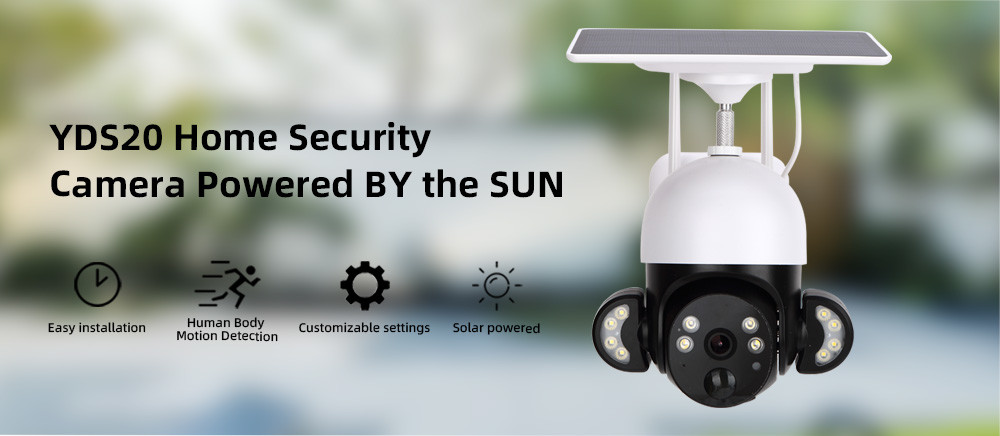 2K Solar WiFi Security Camera 4MP 6W Solar Panel Cloud Storage Solar Battery Camera