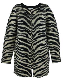 China Zebra Striped Print Ladies Casual Cardigans Long Sleeve Sweater Gauge wholesale