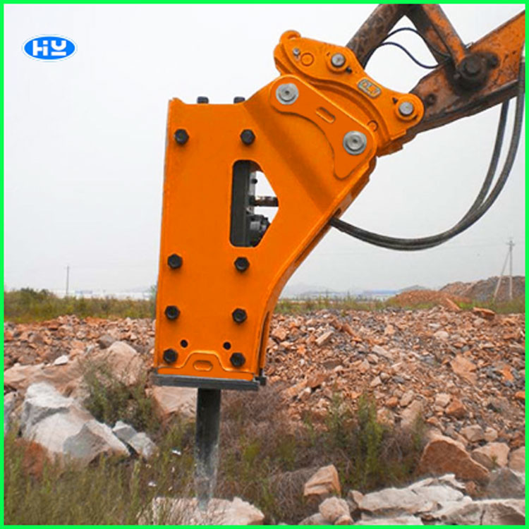100mm Chisels 40Cr Hydraulic Excavator Breaker 0.75 Inch Hose Impact Rock Breaker