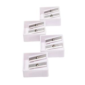 China White 65MN PS 15.3mm Manual Pencil Sharpener Double Hole wholesale