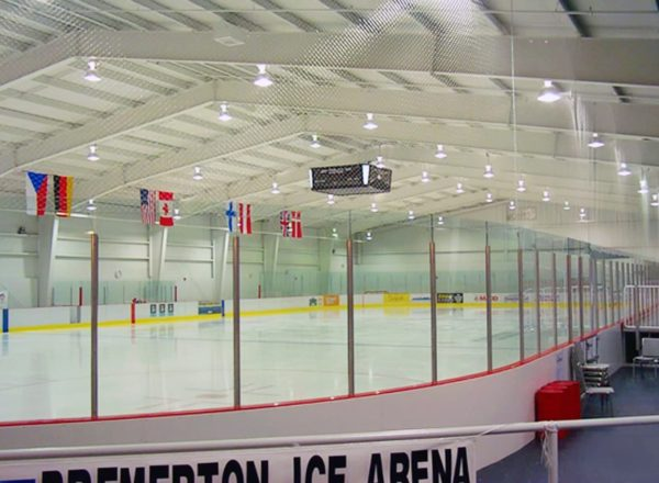 Aluminum Alloy Window Steel Fabricated Warehouse For Indoor Sport Court And Gymnasium Construction