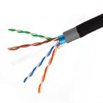 23AWG CAT6 FTP Cable Solid Outdoor Black PE+PVC Jacket Network Cable 1000Ft