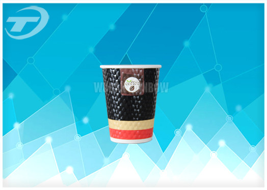 Diamond Disposable Paper Cups with lids Anti Slip Design , Double Wall For Hot Drink