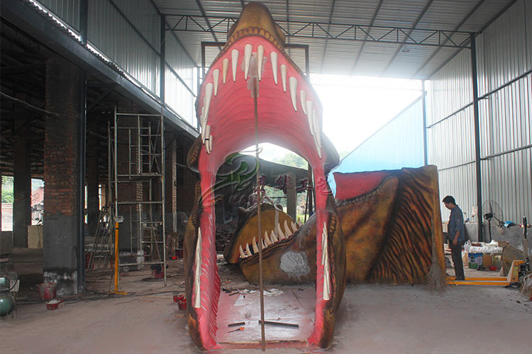 Large Animatronic Dinosaur Head Wall Mounted With Excellent Abrasion Resistance