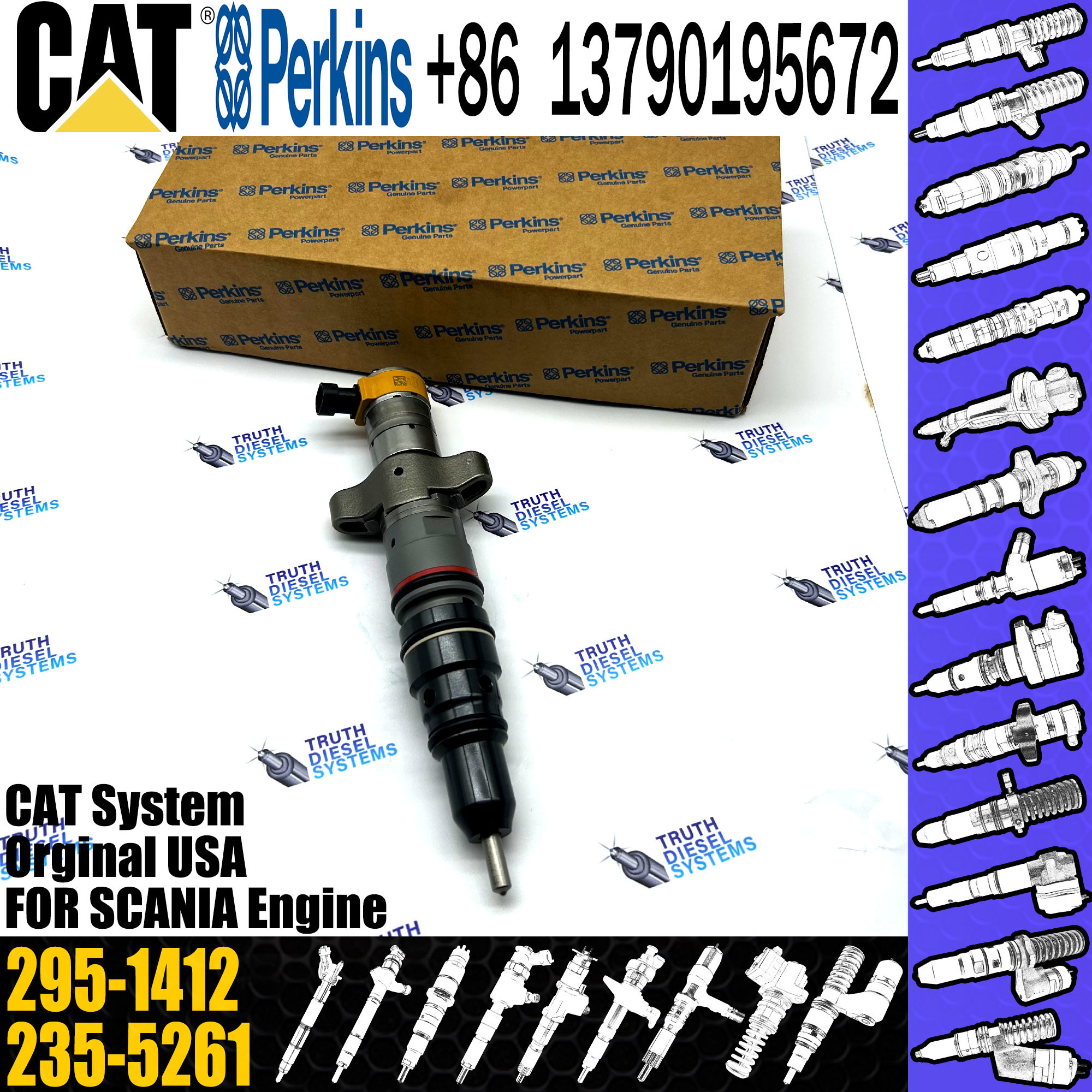 Common rail Injector Diesel Pump fuel Injector Sprayer 268-1836 268-1840 268-1839 295-1412 for CAT C7 Engine