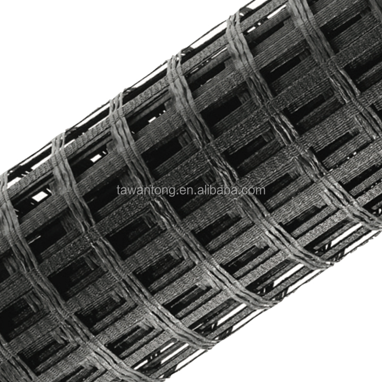 Karl Mayer Machine Produced 50-50kn Glass Fiberglass Geogrid for Roadbed Solidification